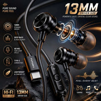 Type C Earphones | Deep Bass & Balanced Sound